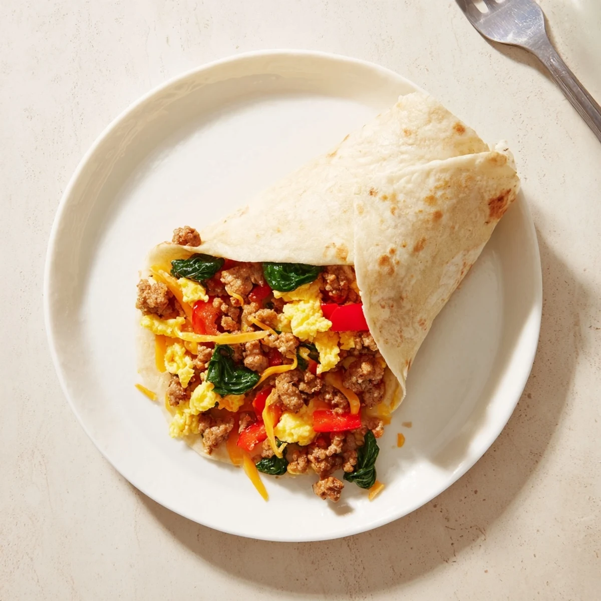 Delicious breakfast burritos packed with scrambled eggs, peppers, onions, and cheddar cheese ready for freezing and quick morning meals