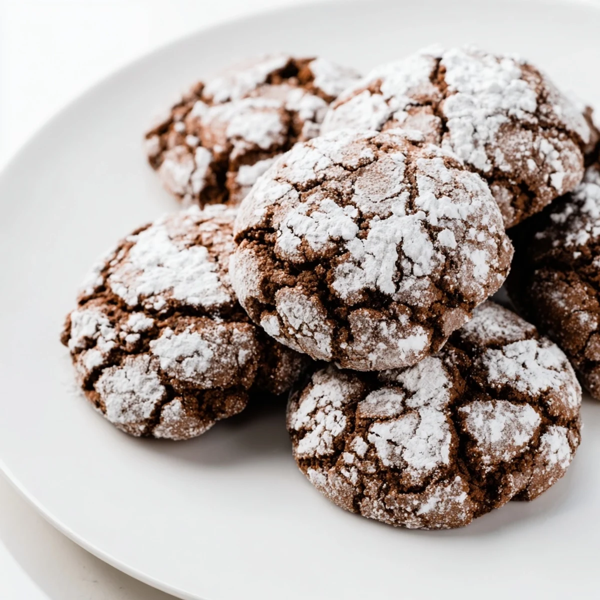 Chewy gingerbread crinkle cookies with crackled sugar coating fresh from the oven