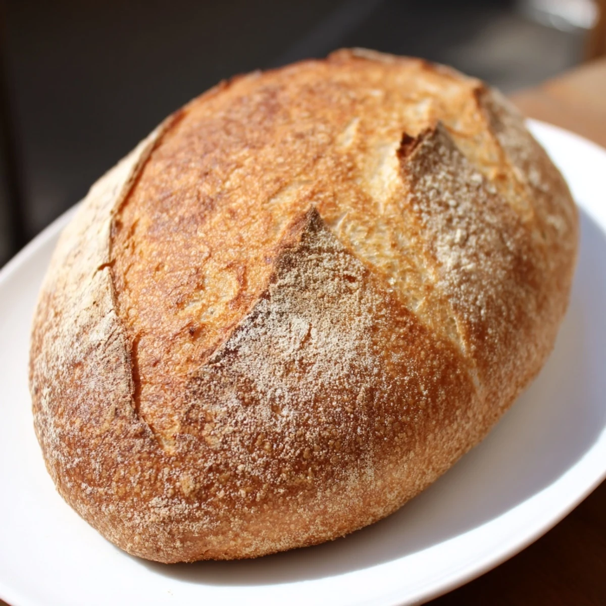 Freshly baked crusty Italian bread cooling on wire rack with sliced pieces visible