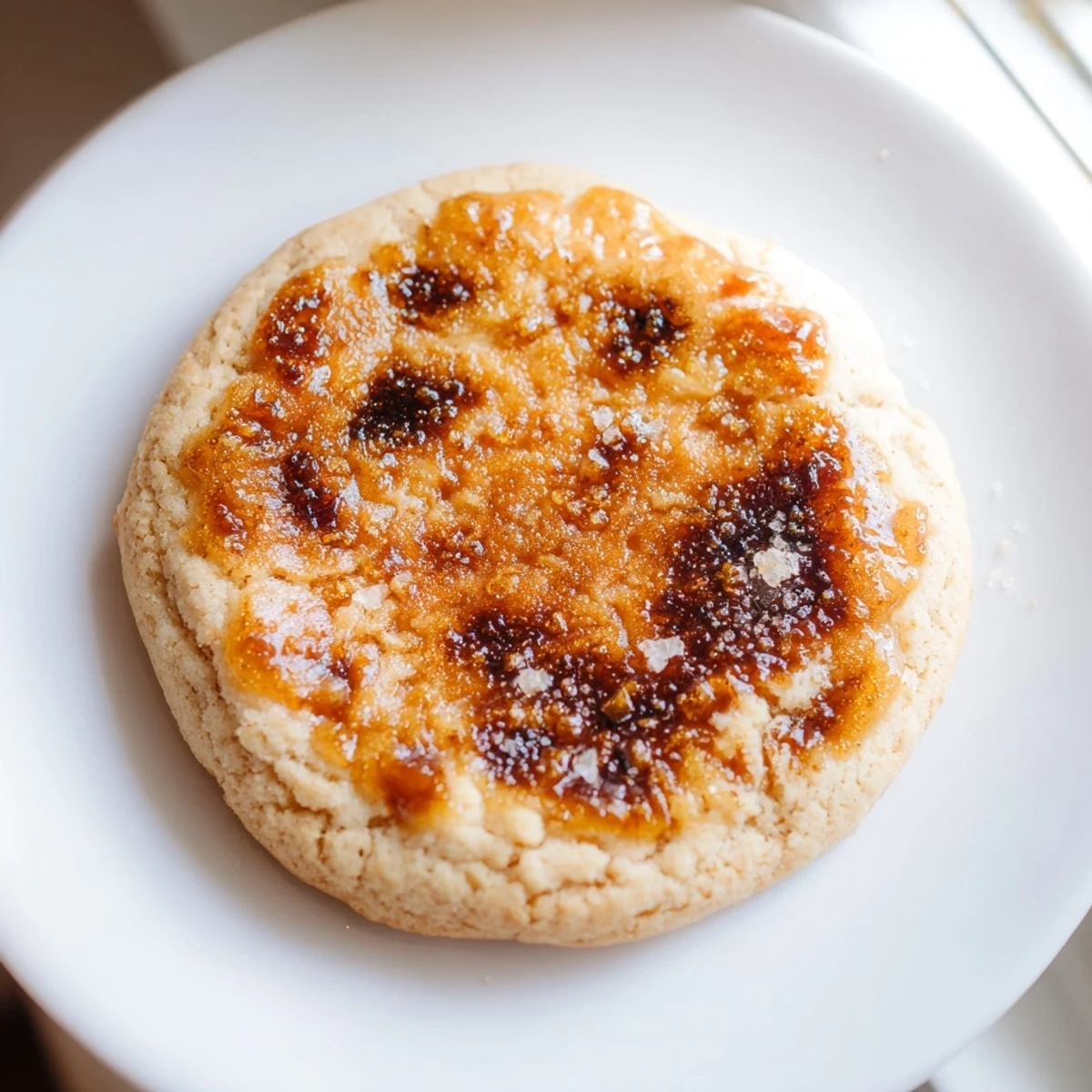 Soft baked creme brulee cookies showcasing crackled caramel tops and tender golden edges