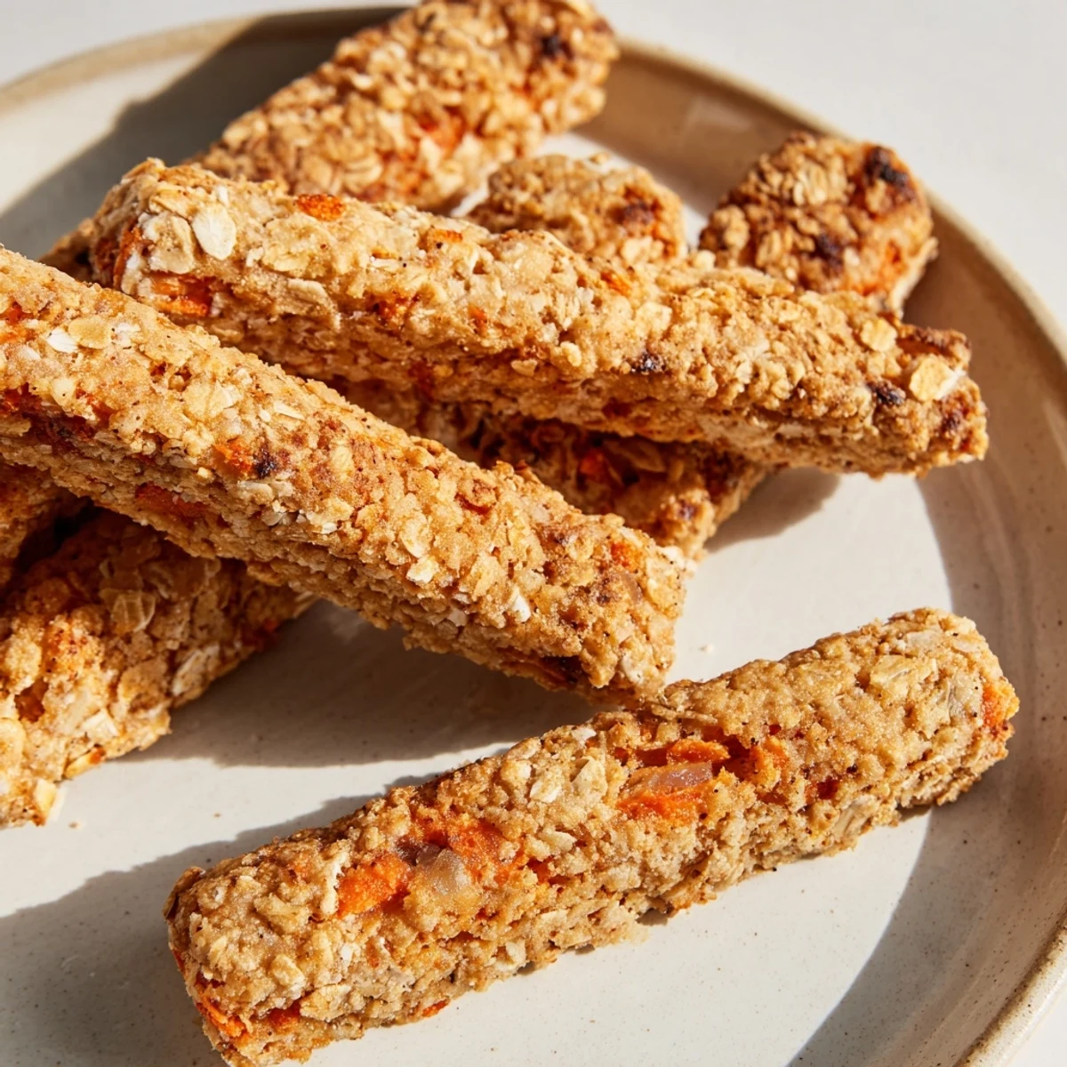 Crunchy apple carrot dog treats baked until firm and perfect for rewarding pups