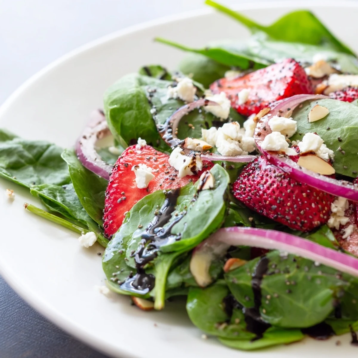 Strawberry Spinach Balsamic Poppy Seed