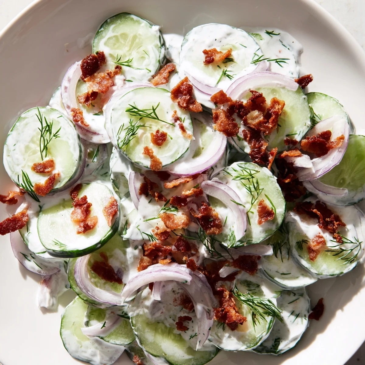 Healthy Cucumber Salad With Bacon