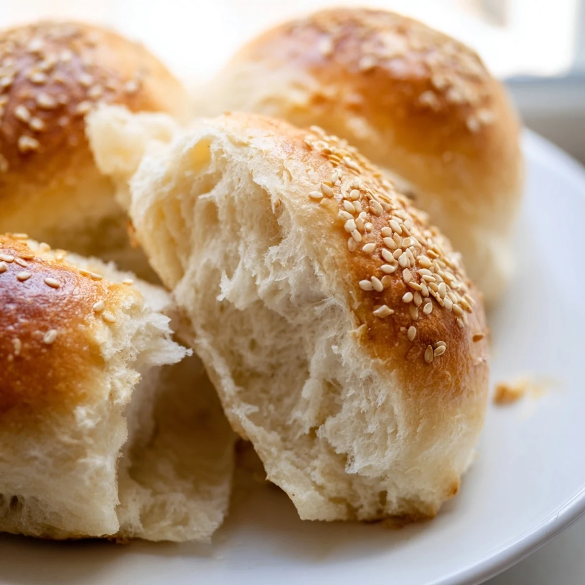 Soft sourdough discard hot dog buns brushed with melted butter, ready for grilling