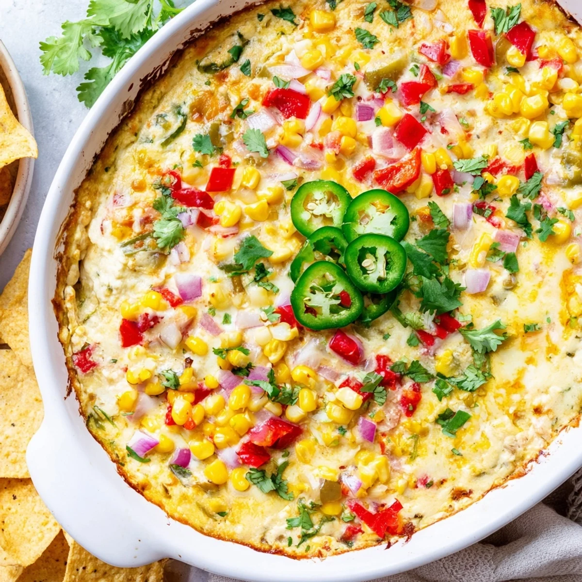 Creamy Spicy Roasted Jalapeno Cowboy Cream Cheese Dip bubbling with melted cheddar in a cast iron skillet