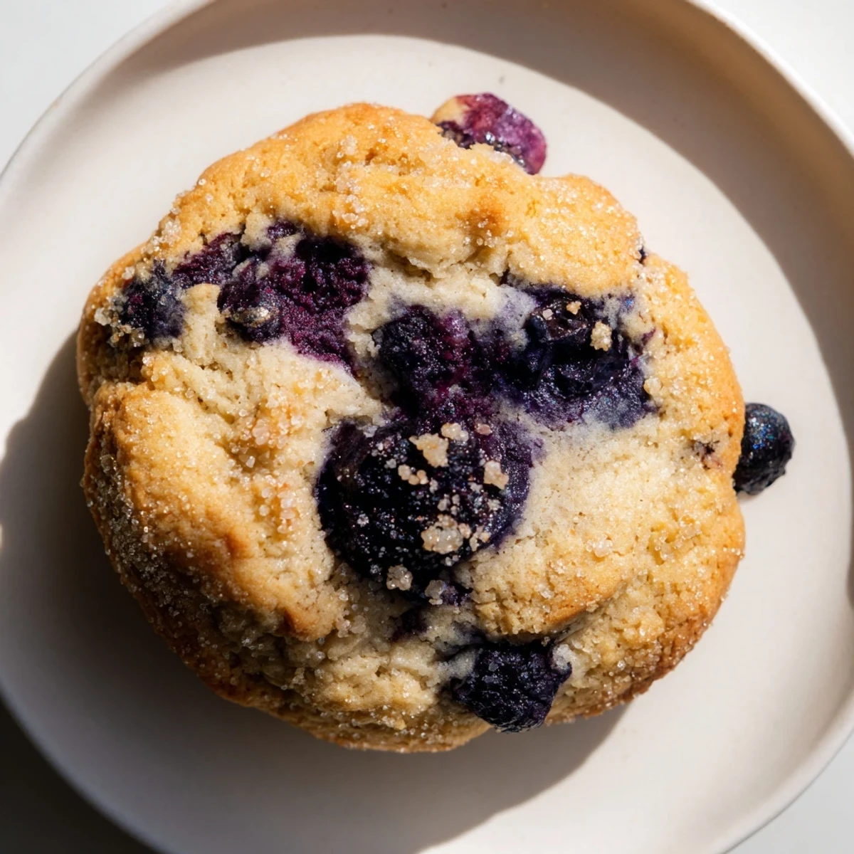 Cake-like blueberry muffin cookies bursting with juicy berries and vanilla specks