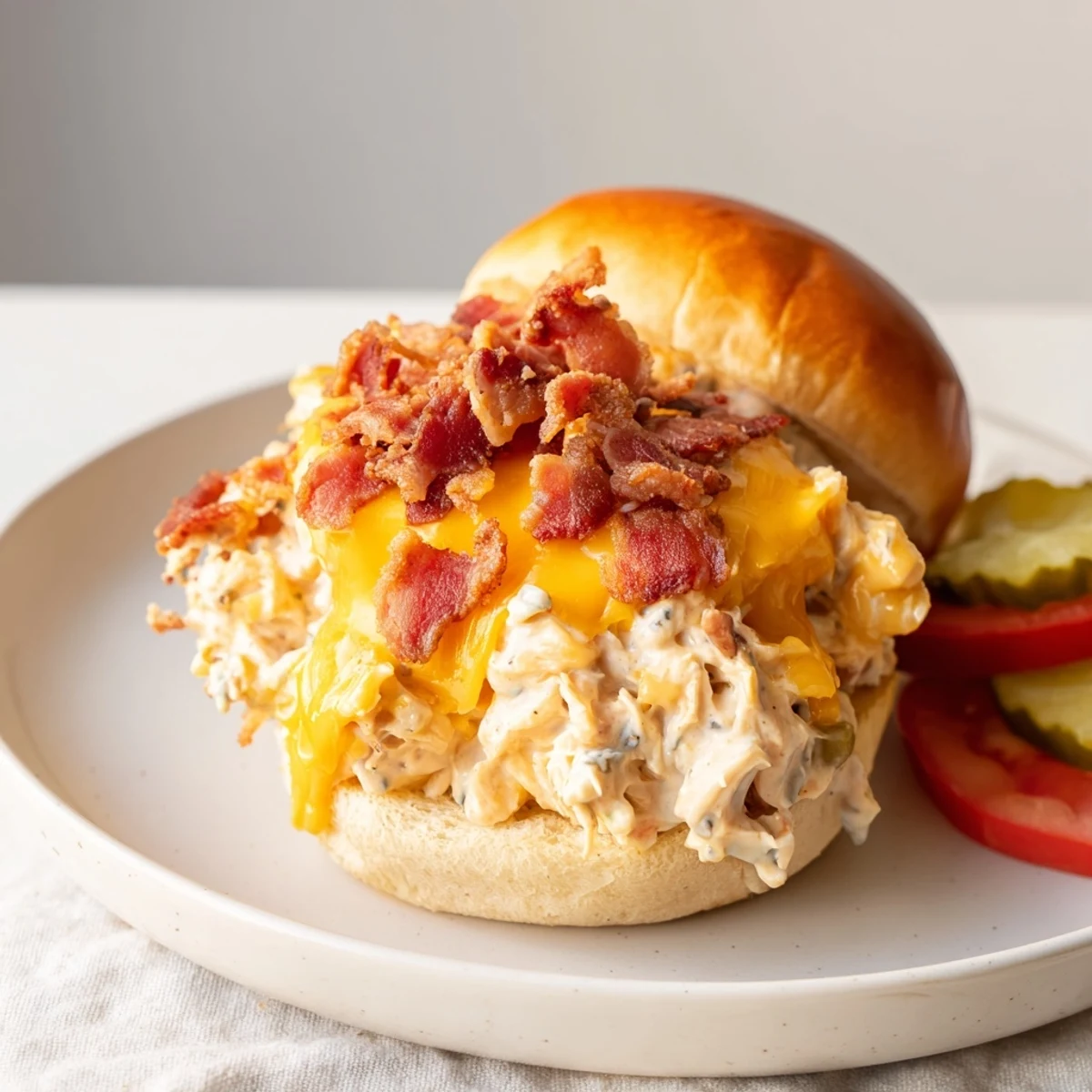 Baked Crack Chicken Sandwiches oozing cheddar and ranch, ready for lunch
