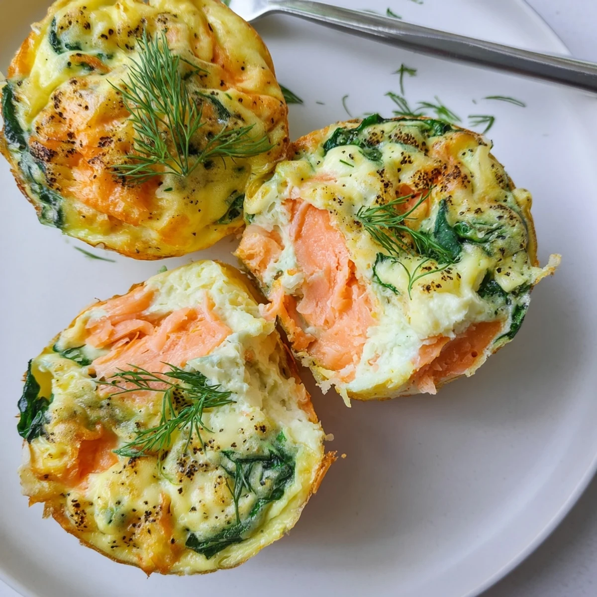 Warm, smoky and savory breakfast: Smoked Salmon Egg Muffins fresh from oven