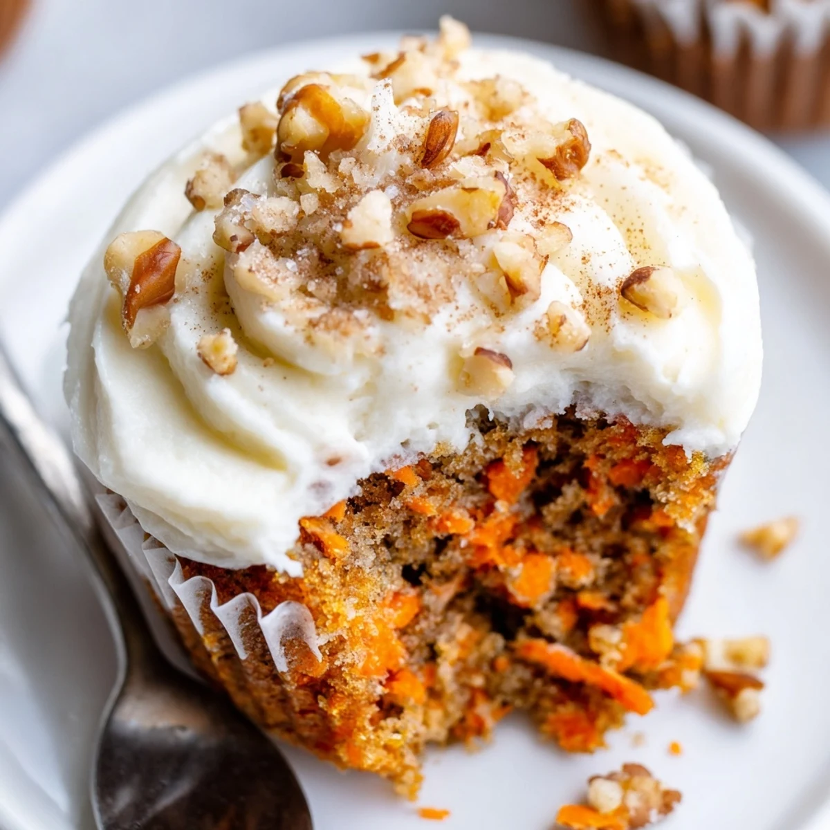 Freshly baked Moist Carrot Cake Cupcakes on wire rack, warm cinnamon aroma