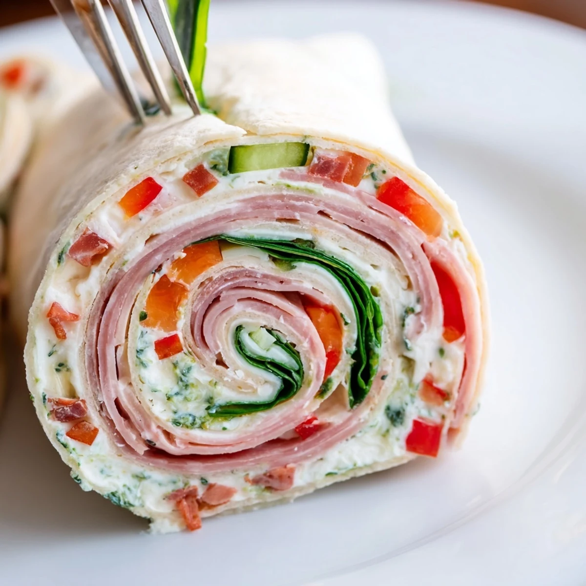 Chilled Italian Pinwheel Sandwiches sliced neat, creamy pesto and crisp cucumber  