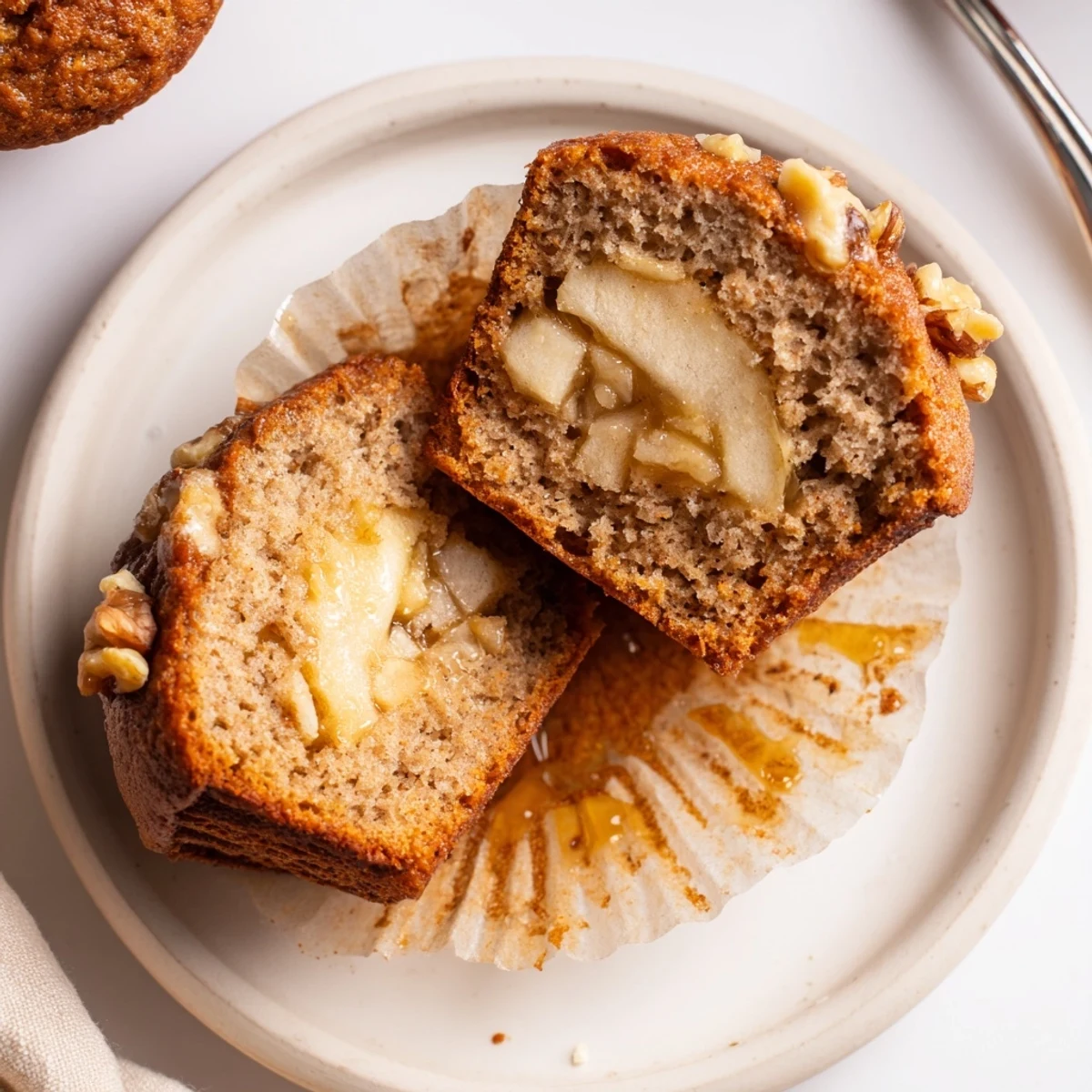 Warm Healthy Apple Cinnamon Greek Yogurt Muffins steaming on a wire rack.