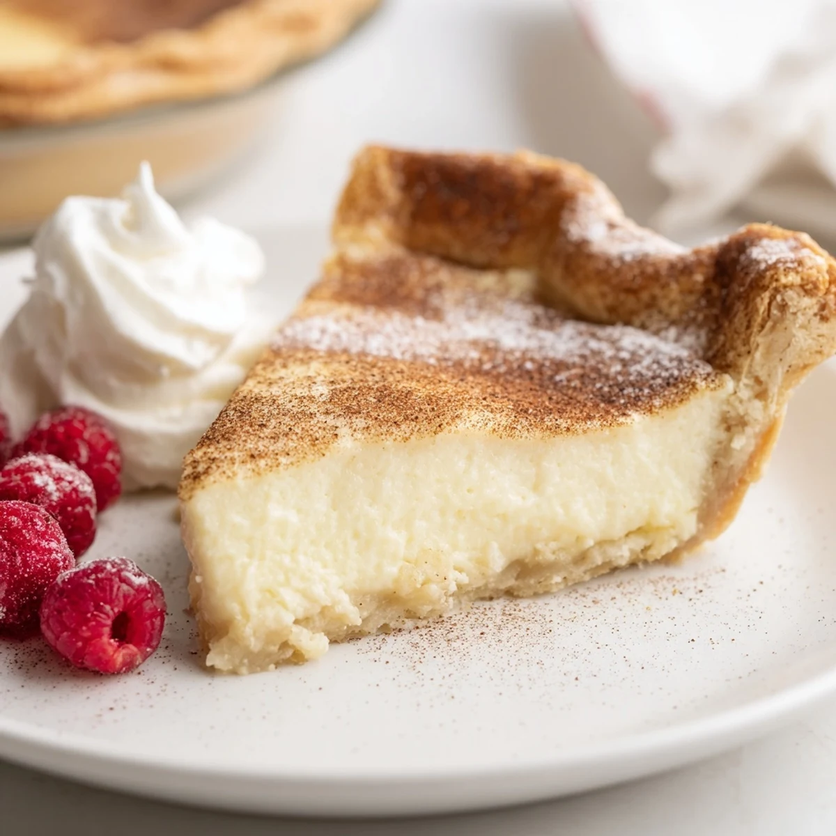 Christmas Eve Custard Pie With Cinnamon Vanilla cooling on rack, aromatic and creamy