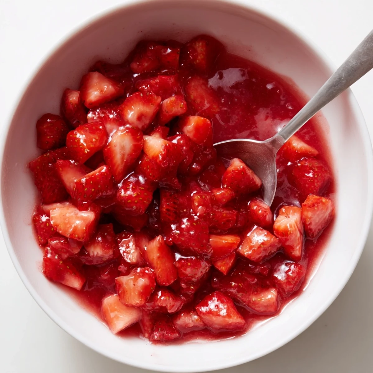 Silky Strawberry Cake Filling Recipe chilled, ready to layer between sponge cakes