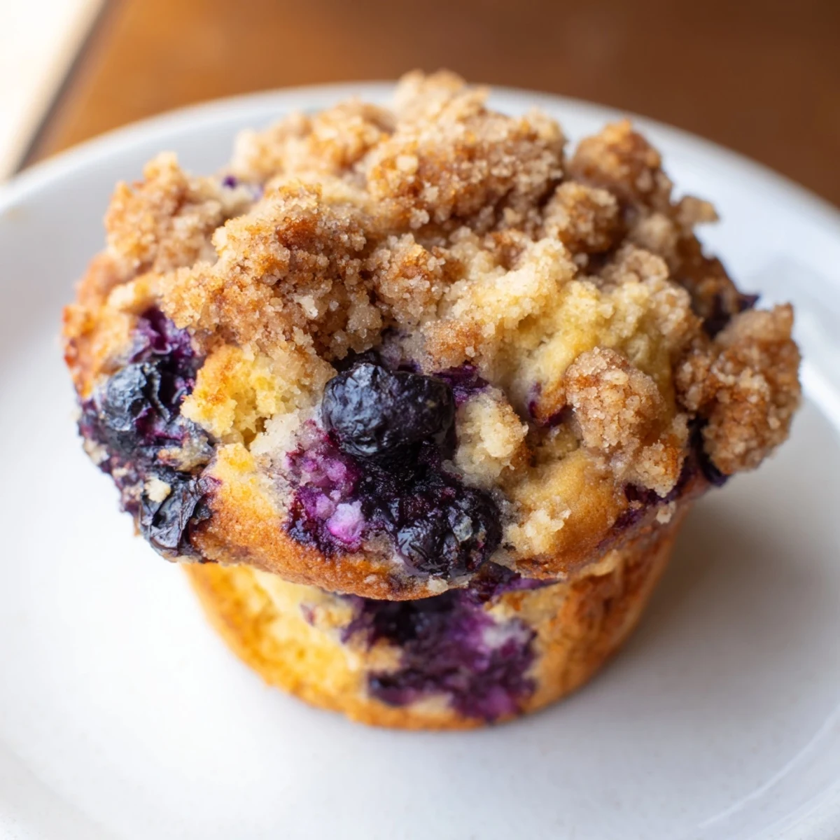 Golden blueberry muffin cookies with crumbly streusel topping cooling on a wire rack