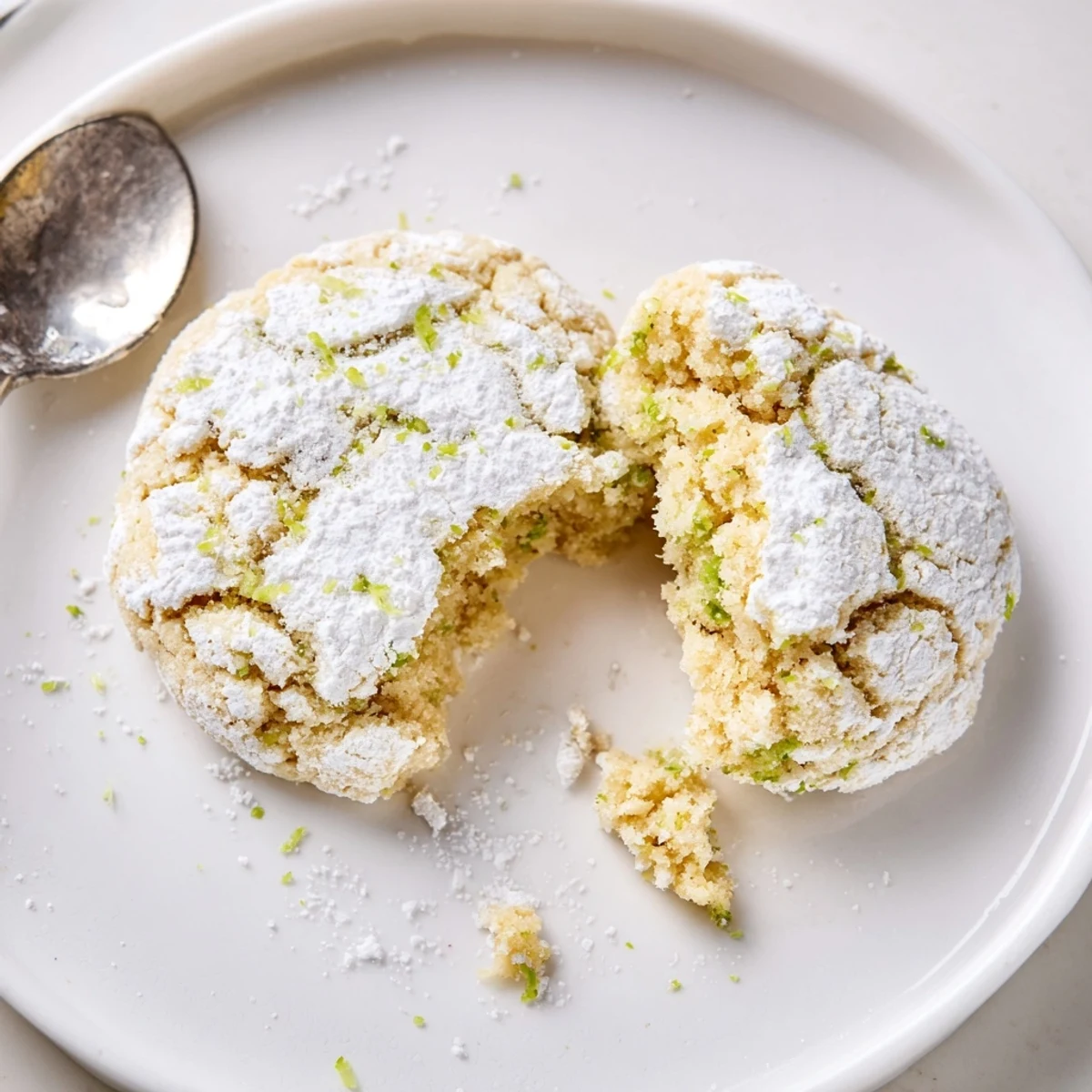 Fresh-baked Tropical Coconut Key Lime Crinkle Cookies with zesty aroma and chewy center