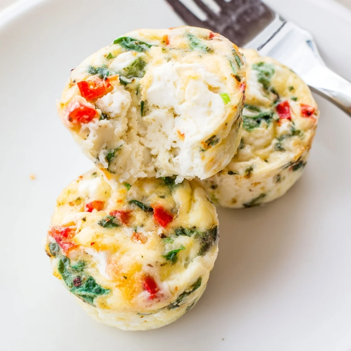 Baked High Protein Egg White Bites With Cottage Cheese served on whole grain toast