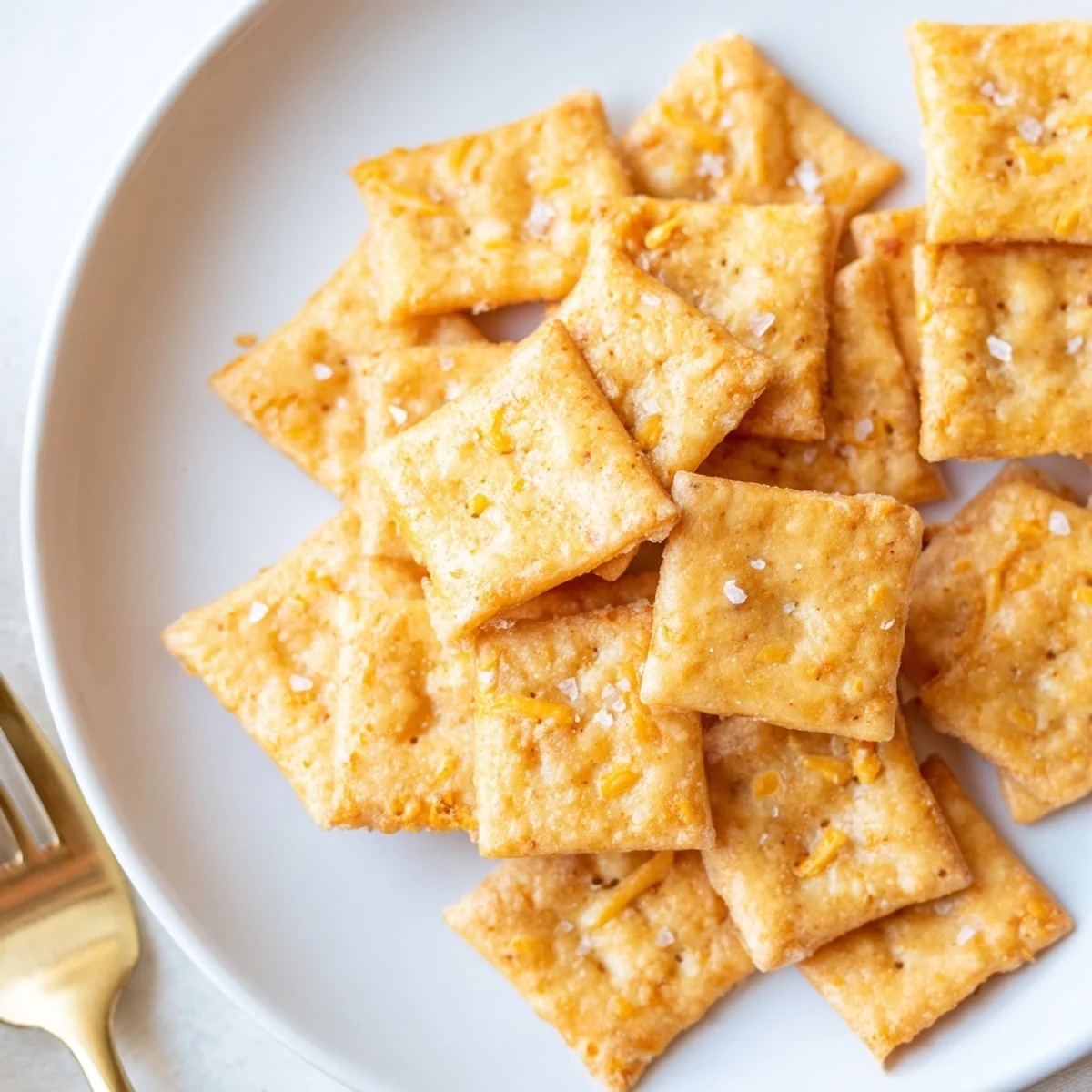 Warm Sourdough Cheddar Snack Crackers on a wire rack beside creamy hummus.