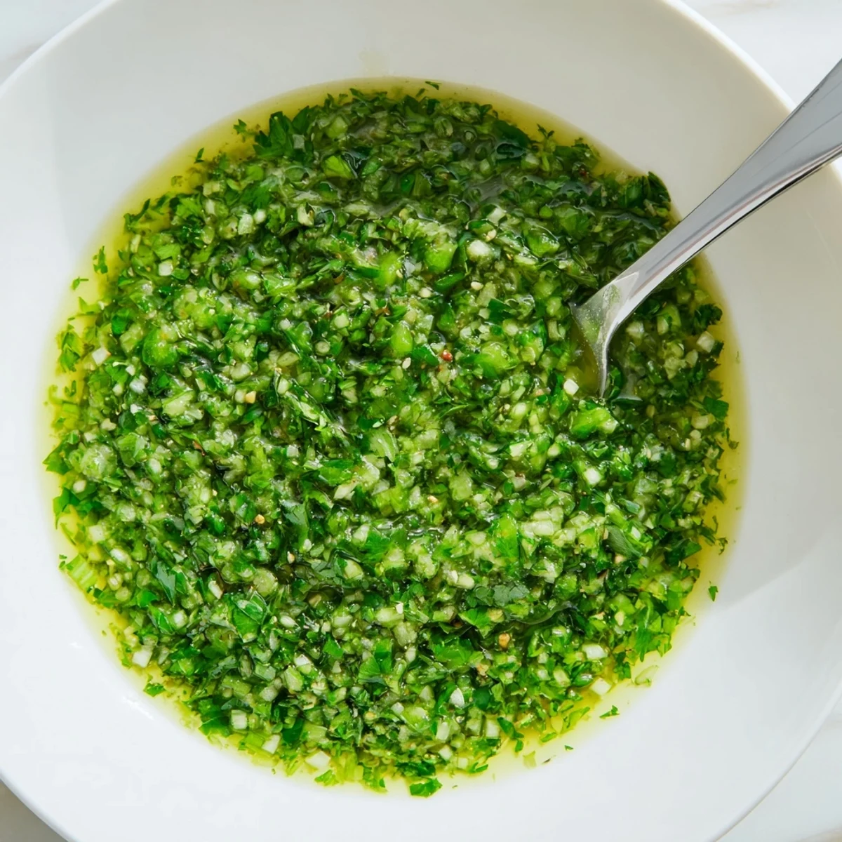 Creamy Cilantro Lime Fresh Dressing drizzled over roasted veggies with garlicky, bright finish