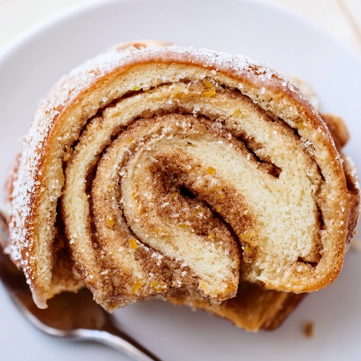 Freshly baked Orange Cardamom Morning Buns Recipe arranged on a rustic plate