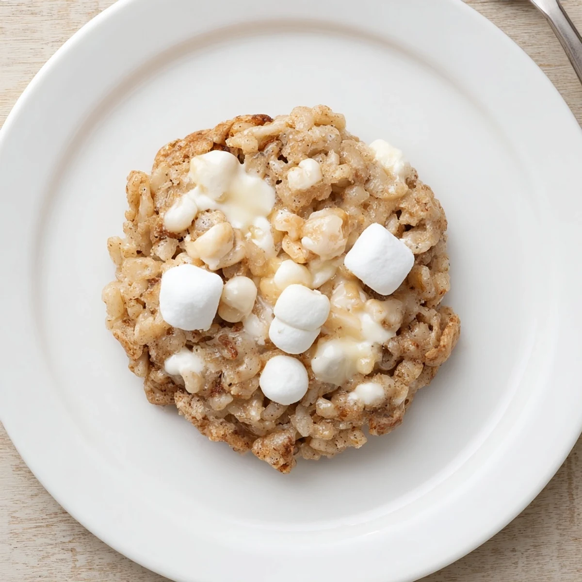 Chewy Rice Krispie Treat Cookies with crunchy cereal bite and sweet vanilla