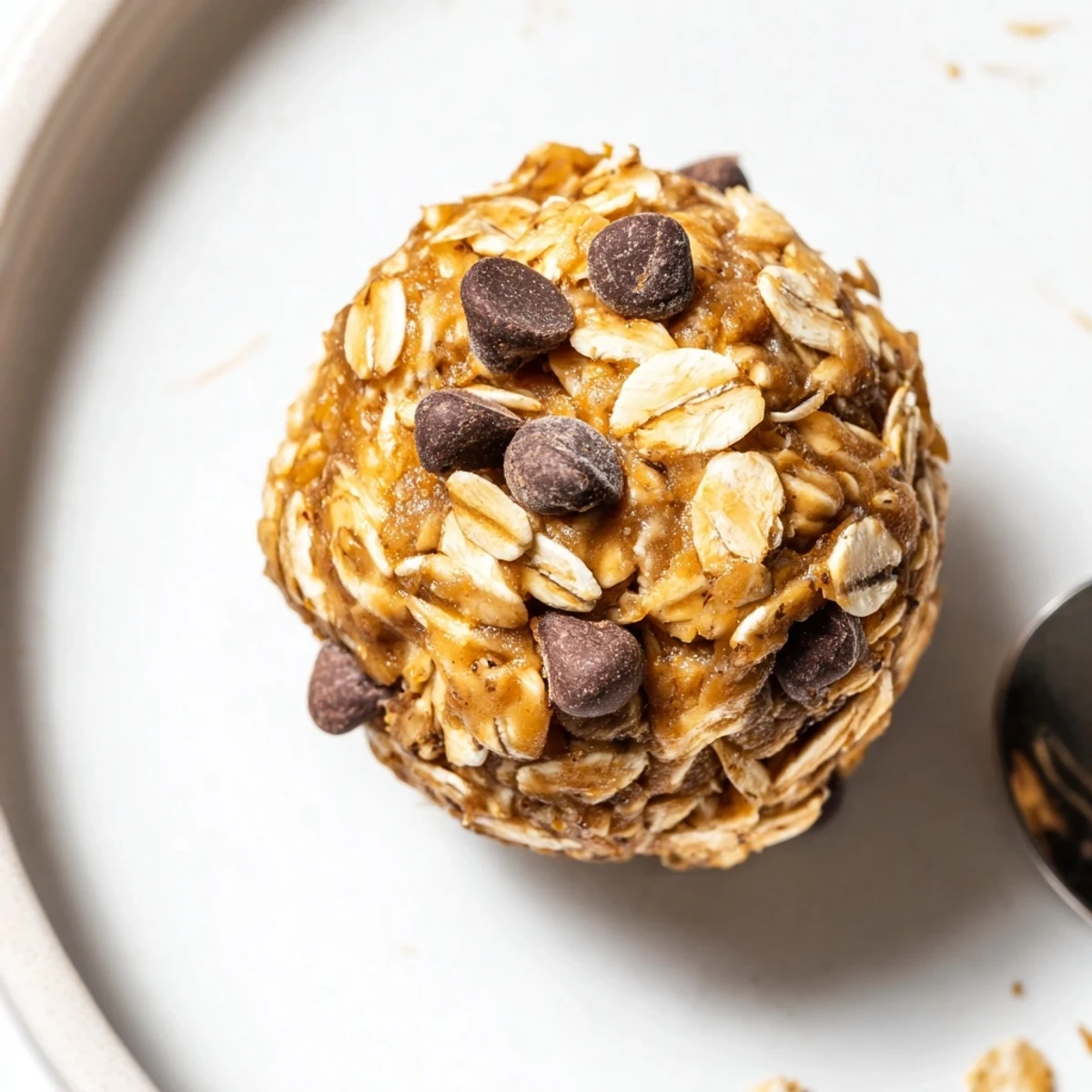 Hand holding No Bake Energy Balls beside coffee cup, perfect post workout snack