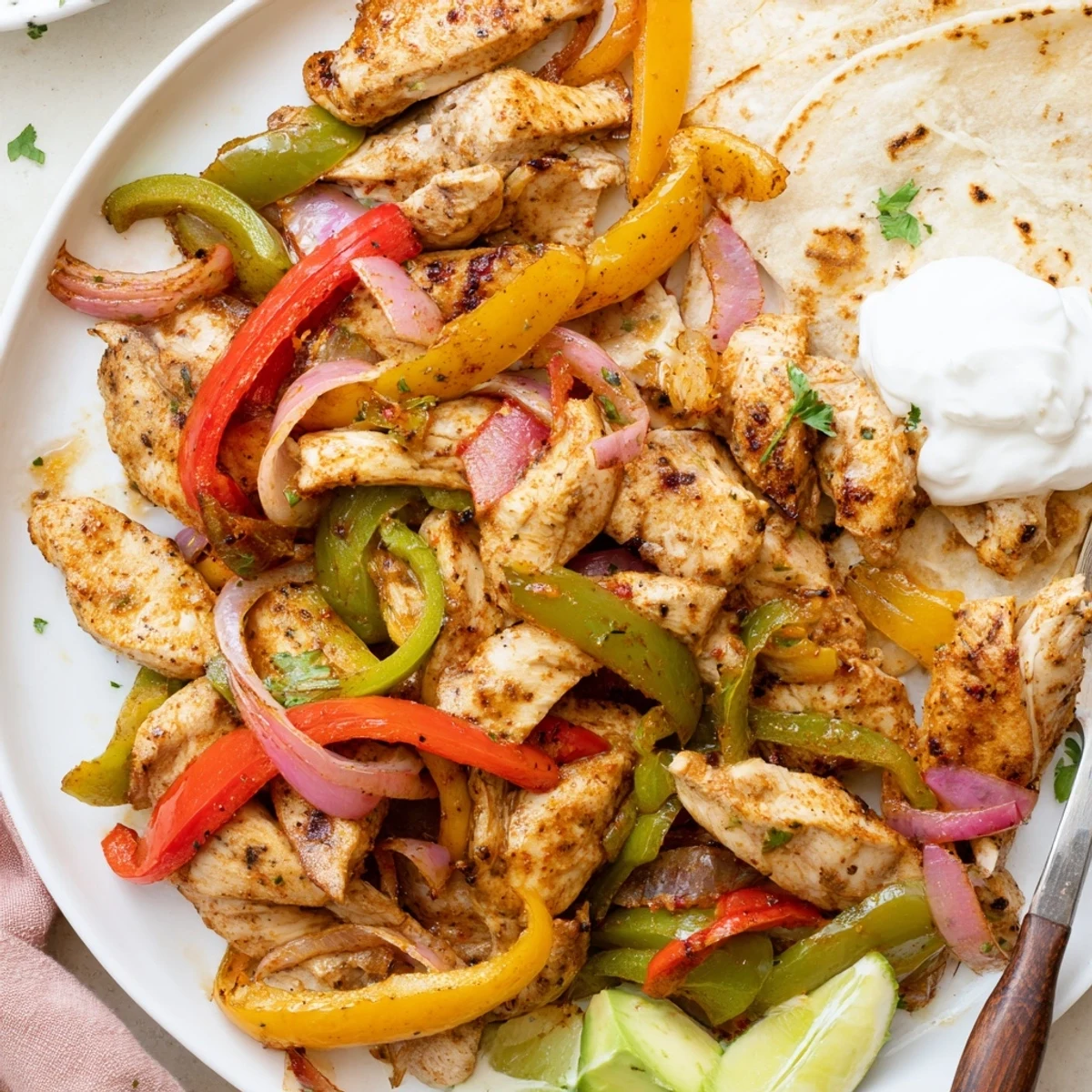 Bright Sheet Pan Chicken Fajitas steaming on baking sheet, smoky paprika aroma.