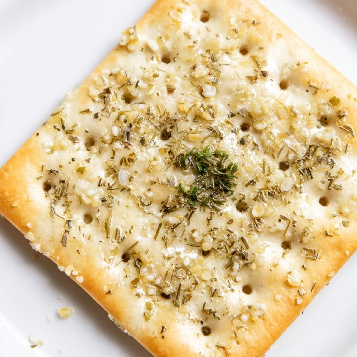 Fresh-baked Dill Pickle Saltines Recipe cooling on sheet, aromatic dill and garlic