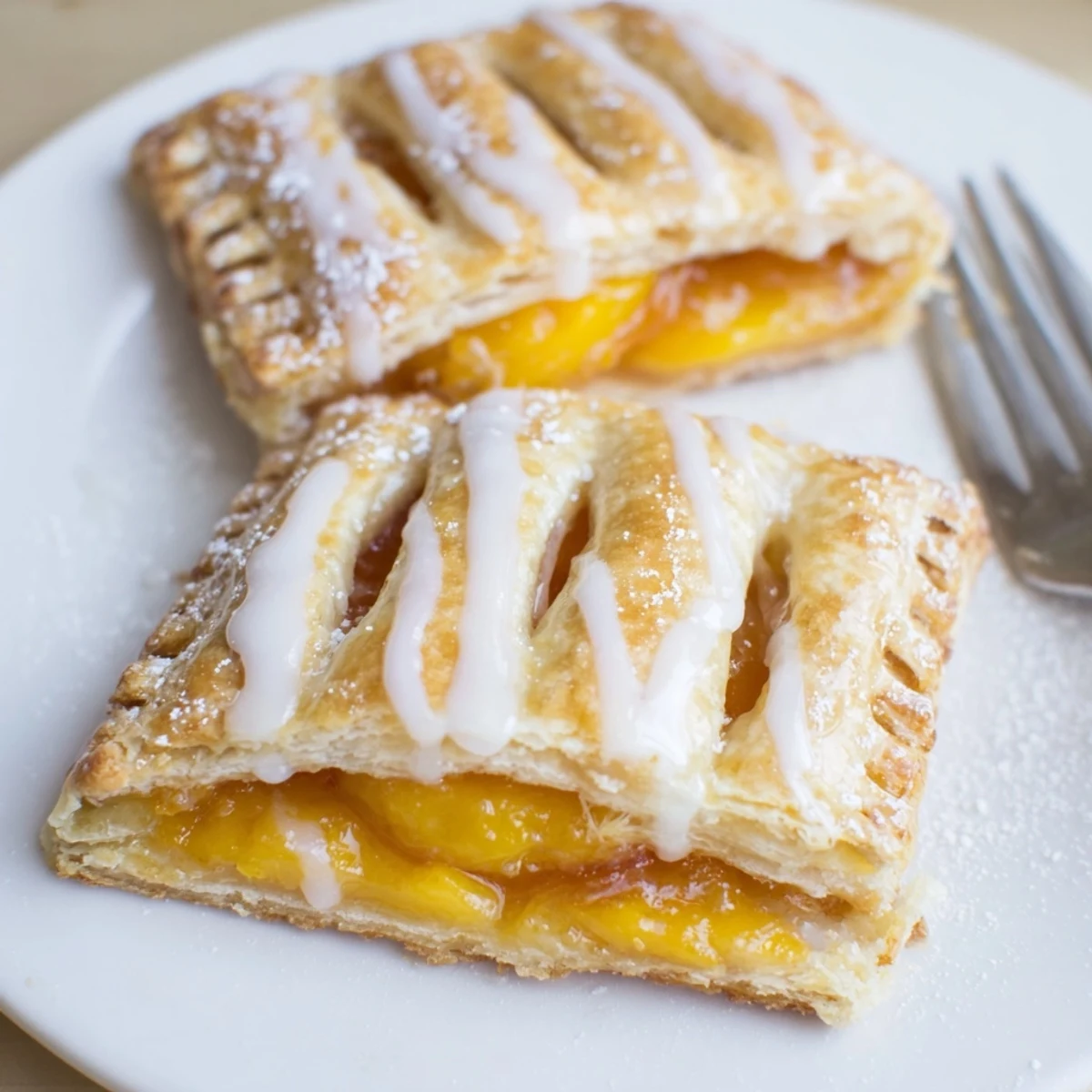 Freshly glazed Peach Pop Tarts Classic on a wire rack, cooling slowly