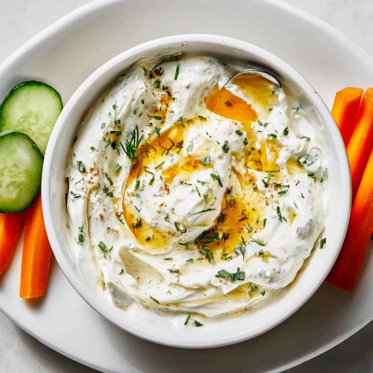 Quick five minute Hot Honey Ranch Dip offering spicy sweet kick, perfect with wings