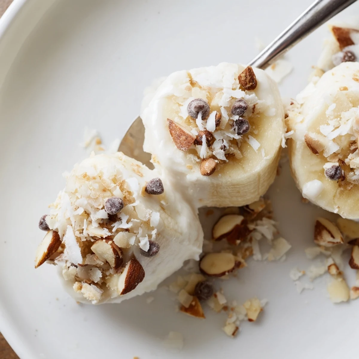 Tray of Frozen Banana Yogurt Bites, crisp edges, bite-sized, ideal summer snack