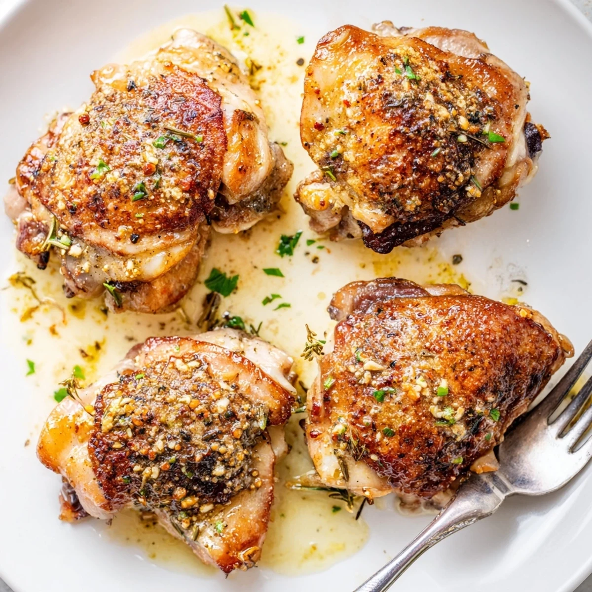 Creamy Garlic Chicken Thighs With Herbs tender, herb-scented thighs bathing in silky sauce