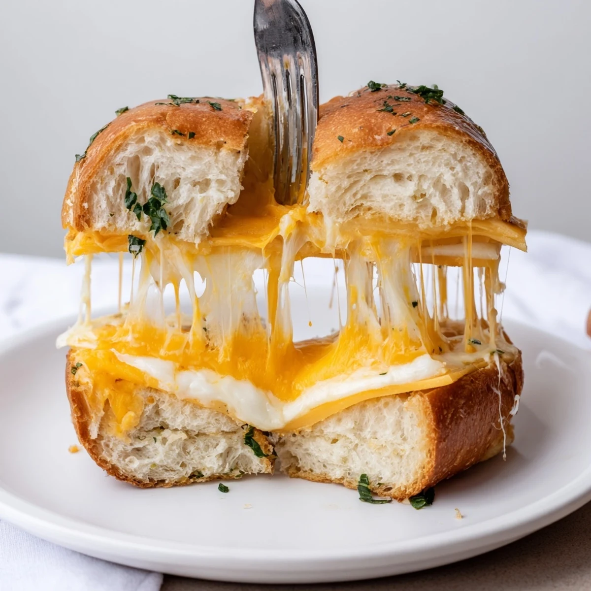 Warm Mini Grilled Cheese Hawaiian Rolls Recipe alongside steaming tomato soup