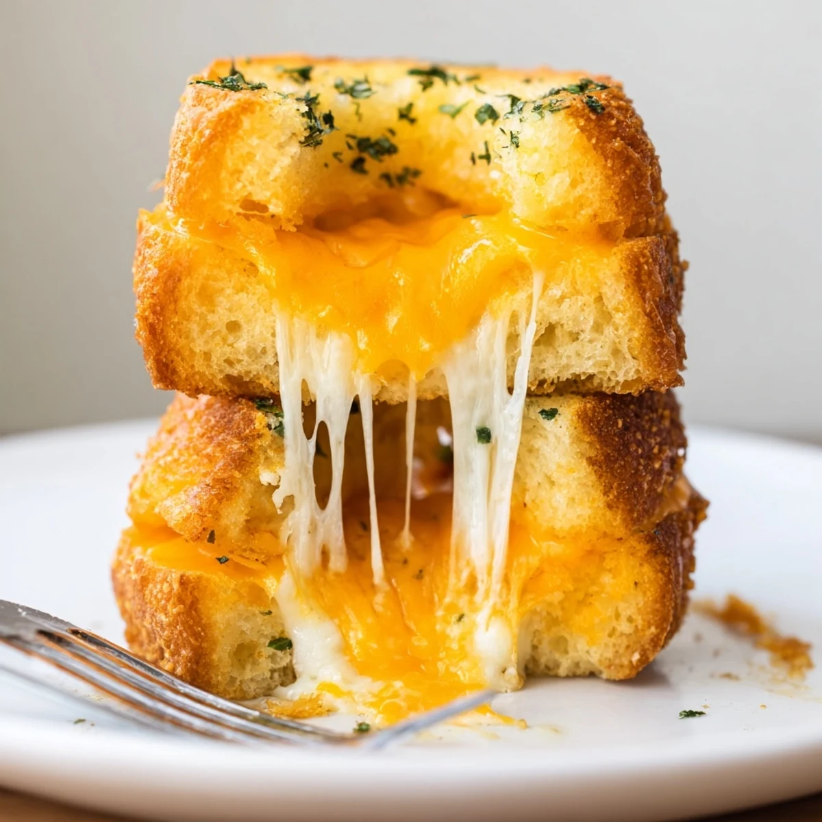 Party-ready Mini Grilled Cheese Hawaiian Rolls Recipe sliced open, melty cheddar and mozzarella