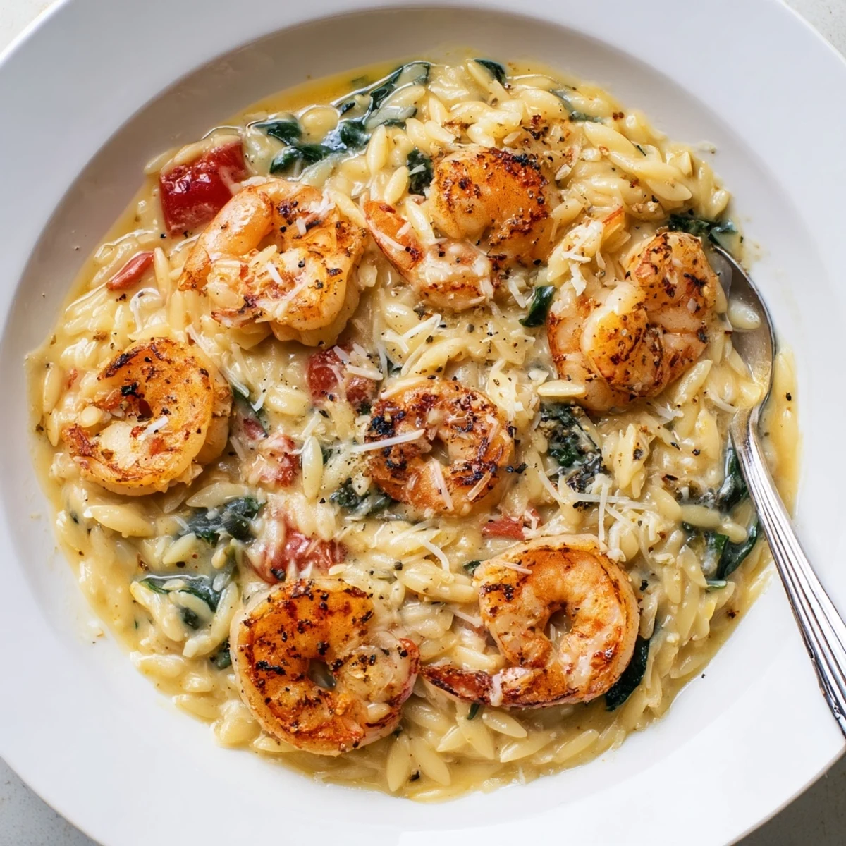 Weeknight-ready Creamy Shrimp Orzo Recipe with bright lemon zest and parsley