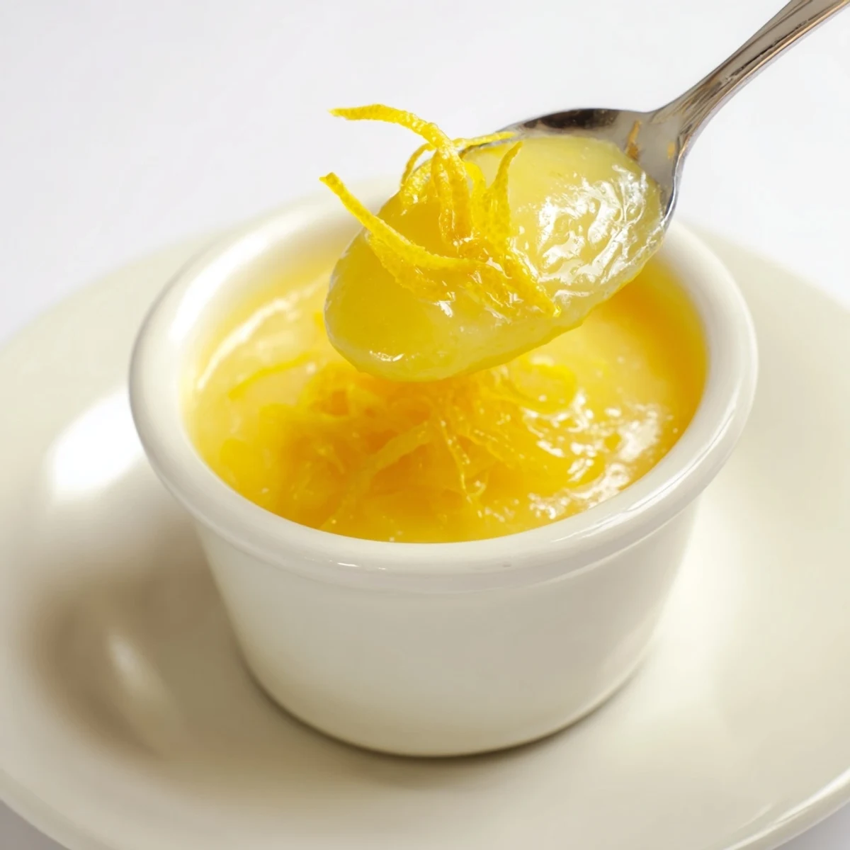 Silky Homemade Lemon Curd cooling in jar, glossy texture, tangy zip