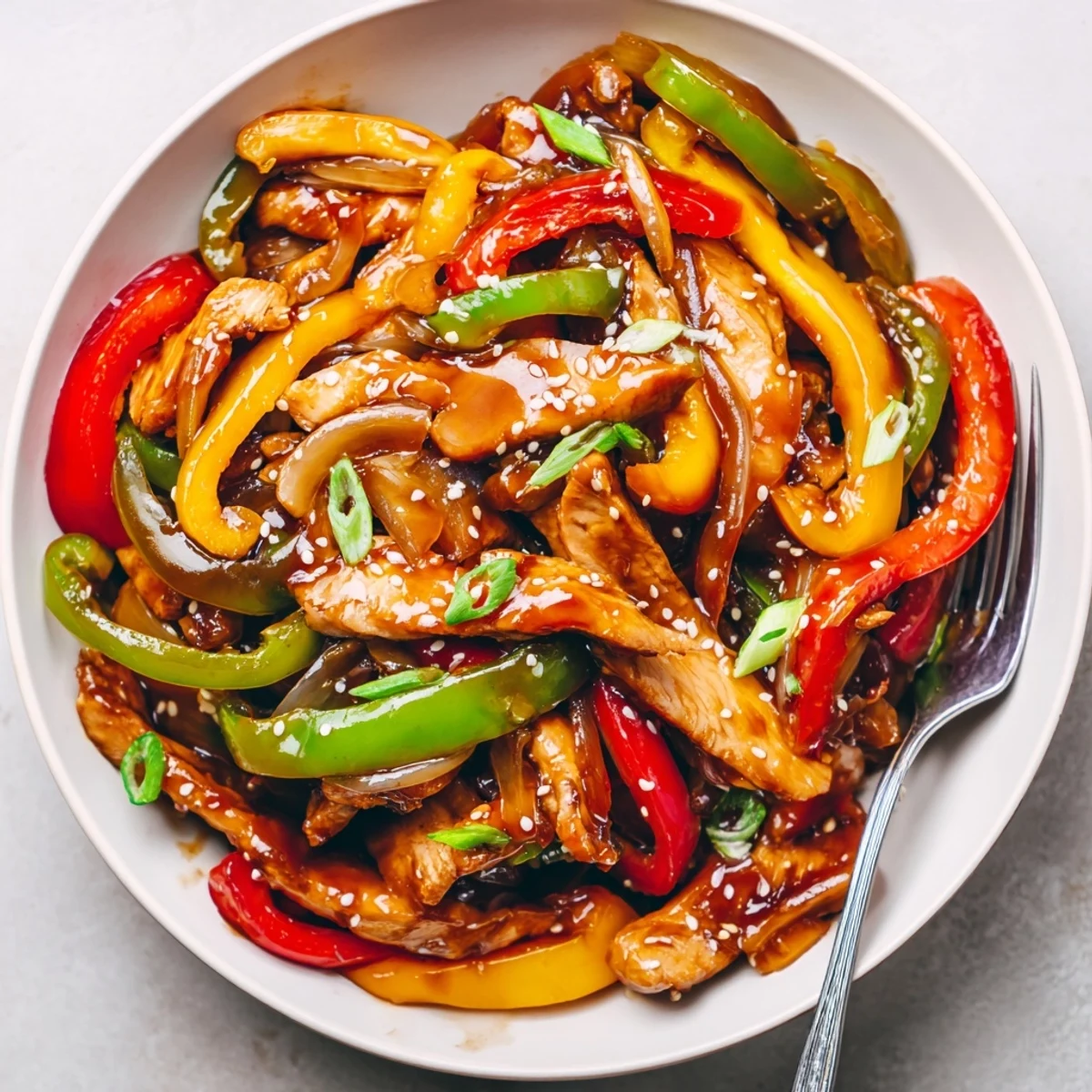 Weeknight-ready Quick Pepper Chicken Stir Fry with crisp peppers and fragrant garlic