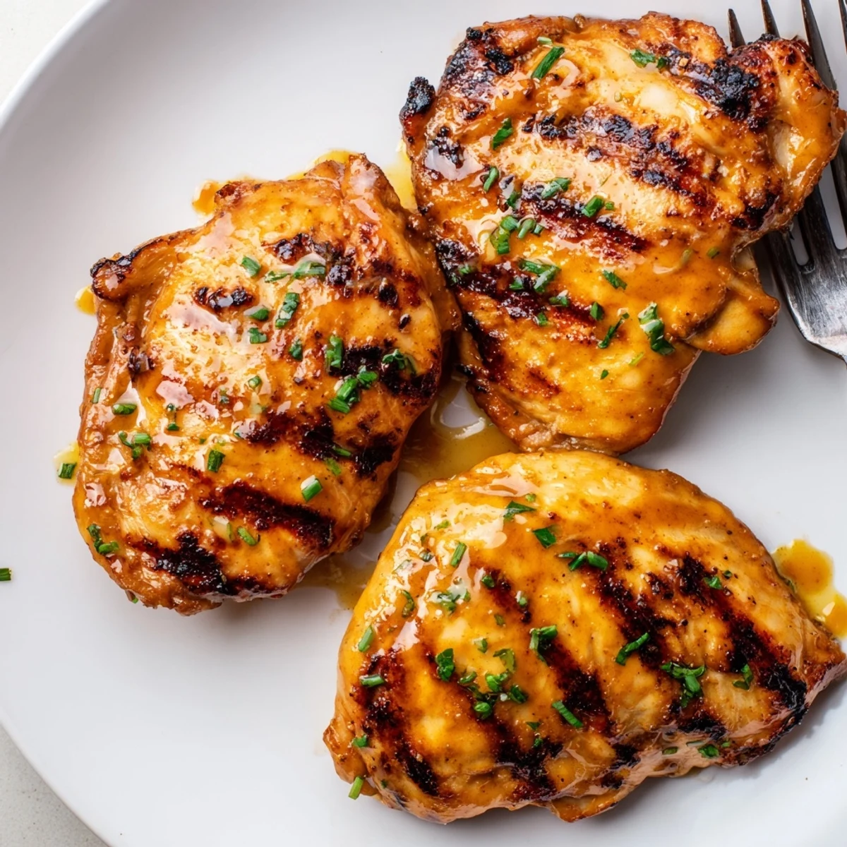 Smoky Grilled Honey Buffalo Chicken Thighs served hot with creamy blue cheese