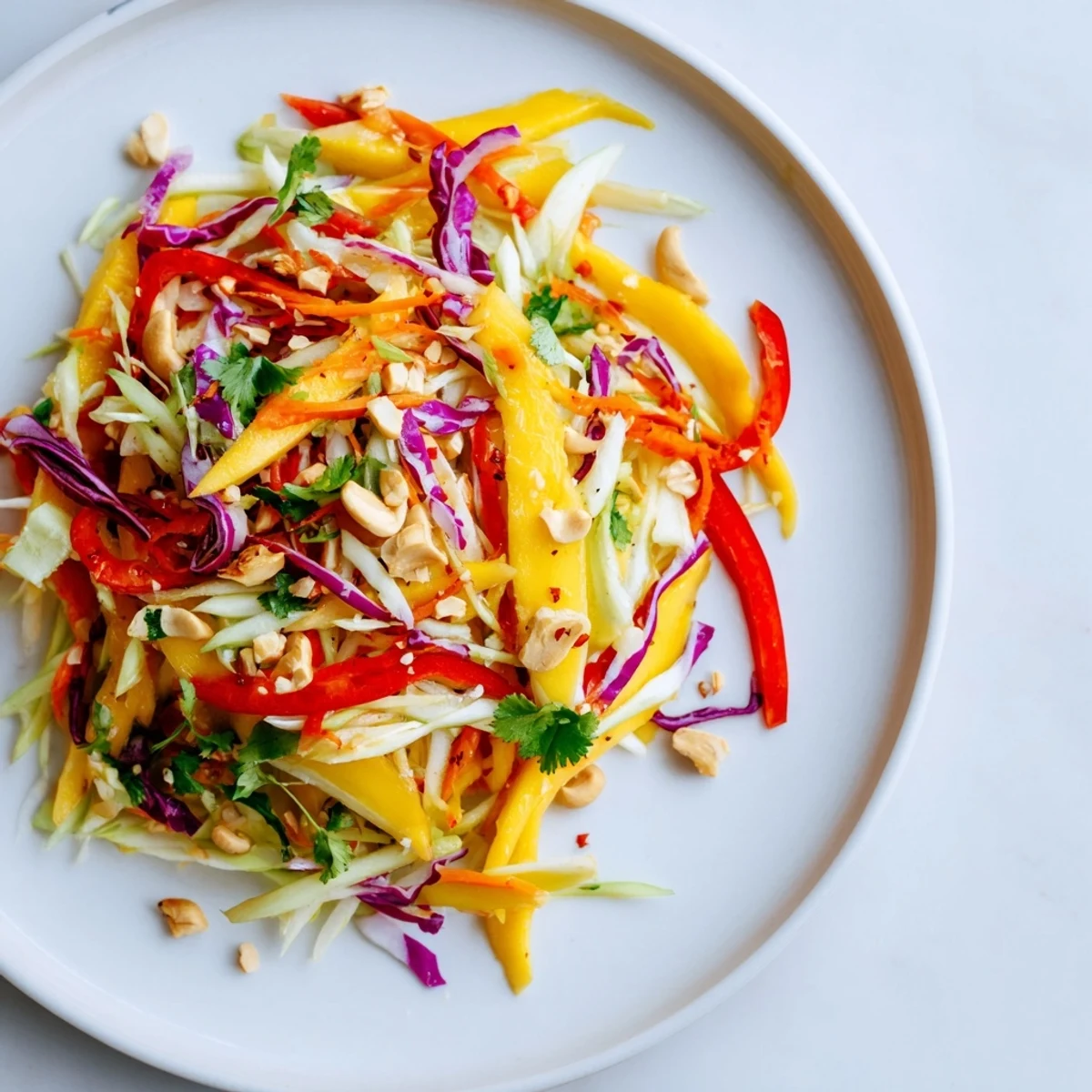 Mango Slaw Recipe with juicy mango, crisp cabbage, zesty lime dressing