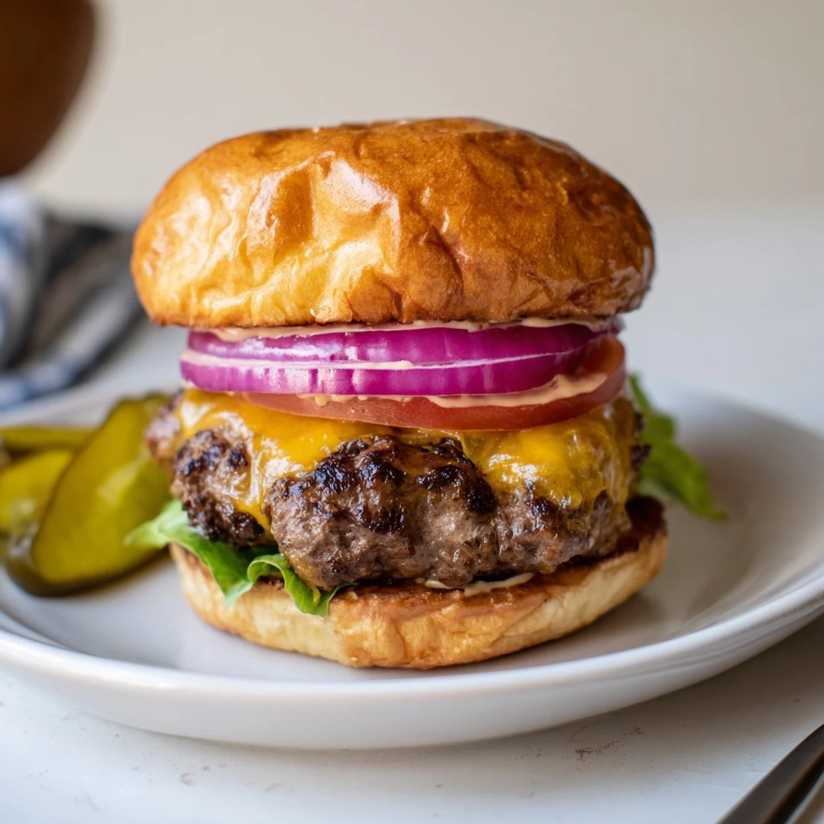 Cheesy Smash Burgers with crispy browned edges and gooey melted cheese  
