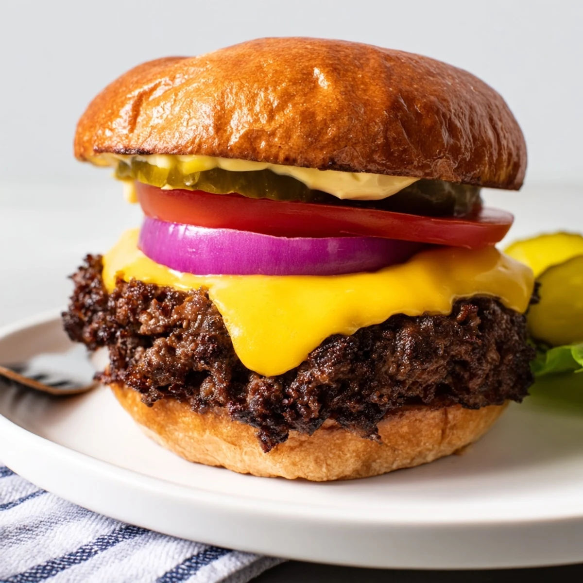 Juicy Cheesy Smash Burgers nestle in butter-toasted buns, steam rising