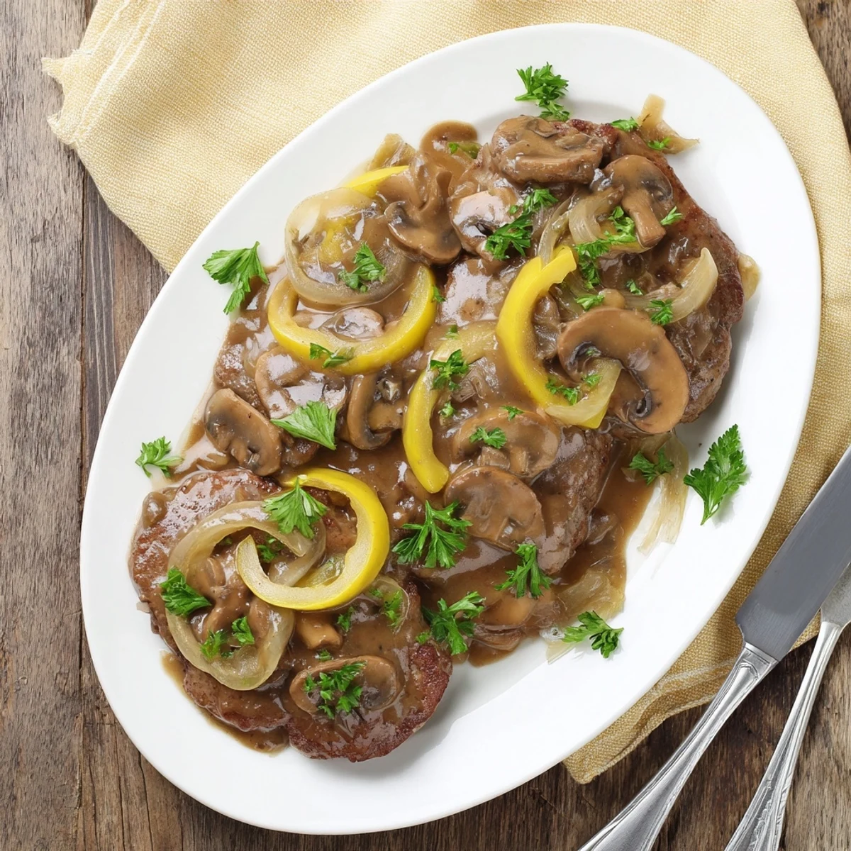 Comforting country style smothered cube steak plated with creamy mashed potatoes to soak up savory brown gravy