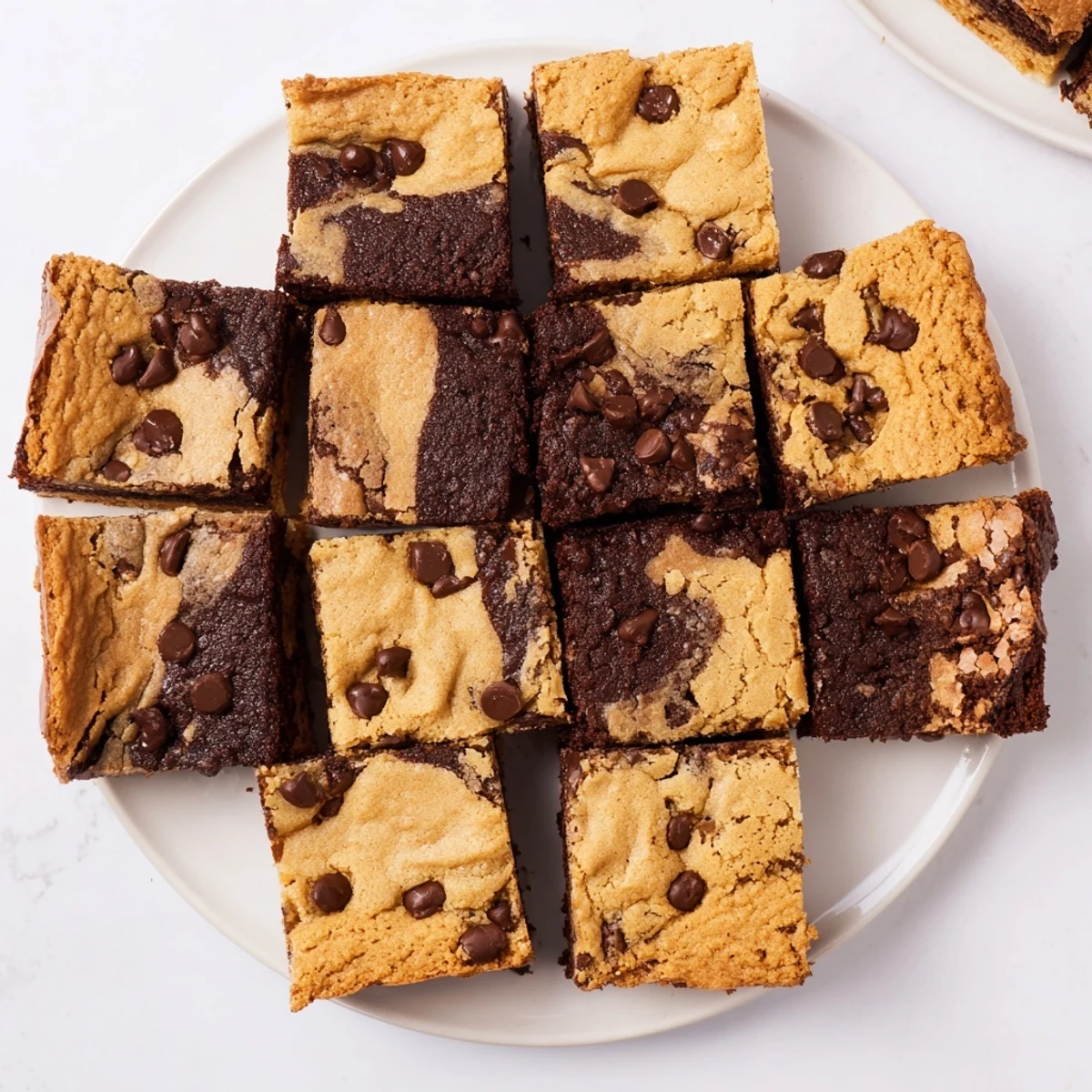 Golden fudgy brookies bars swirled with chocolate chip cookie dough and gooey brownie layers