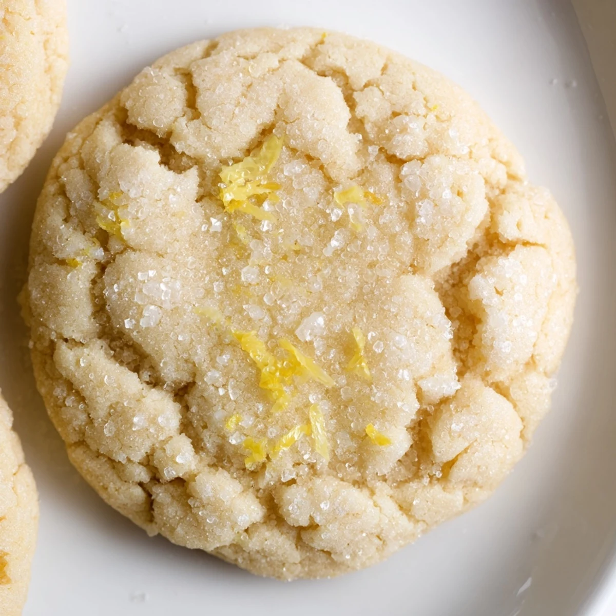 Pillowy Soft Chewy Lemon Cookies dusted in sparkling sugar, perfect with tea