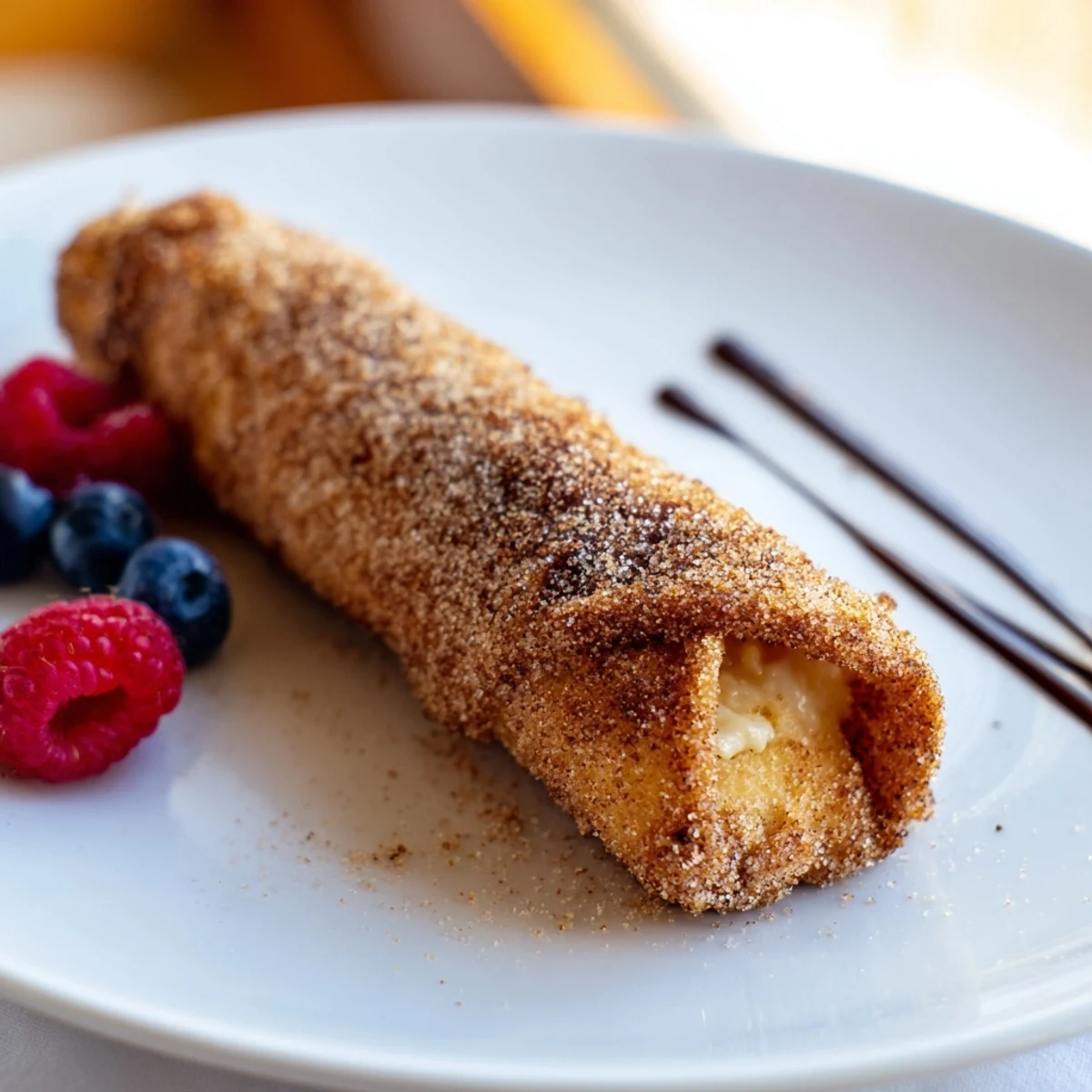 Creamy cheesecake chimichangas fried until crisp and dusted with sweet cinnamon sugar