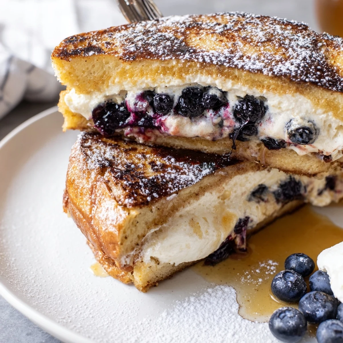 Blueberry Cheesecake Stuffed Toast