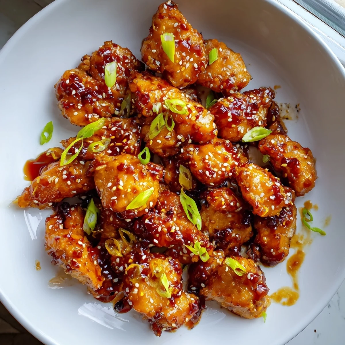 Crispy baked orange chicken glazed in a sticky, sweet-tangy citrus sauce