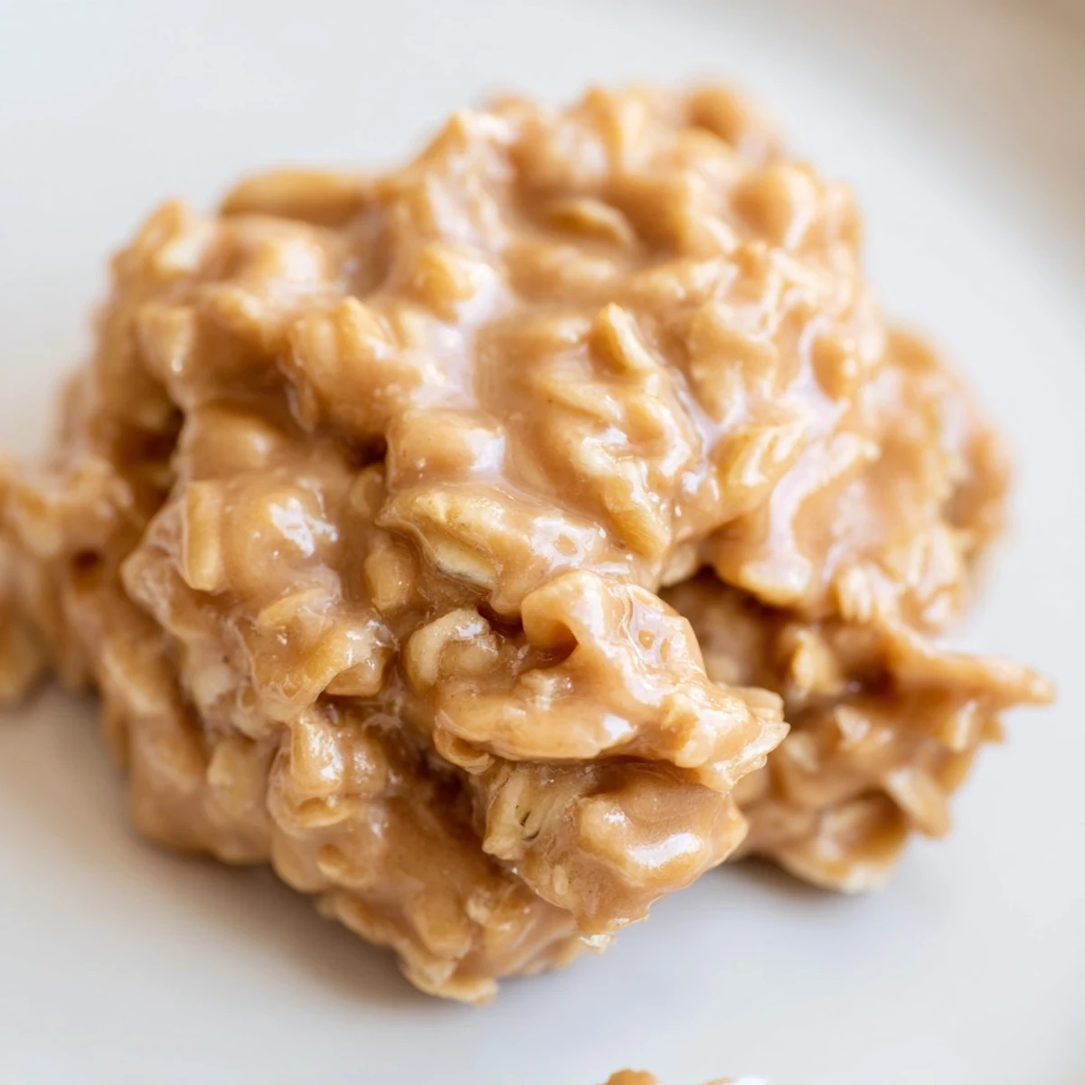 Rich Peanut Butter No Bake Cookies stacked on a cooling rack, ready to enjoy.  