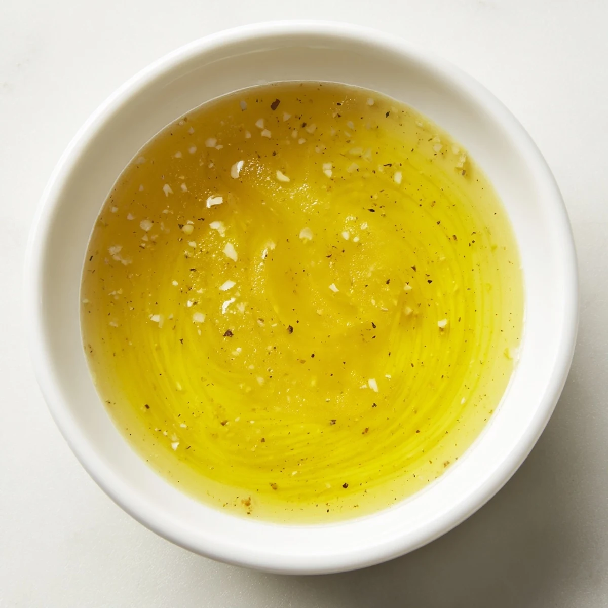 Golden lemon vinaigrette dressing recipe drizzled over crisp mixed greens.  