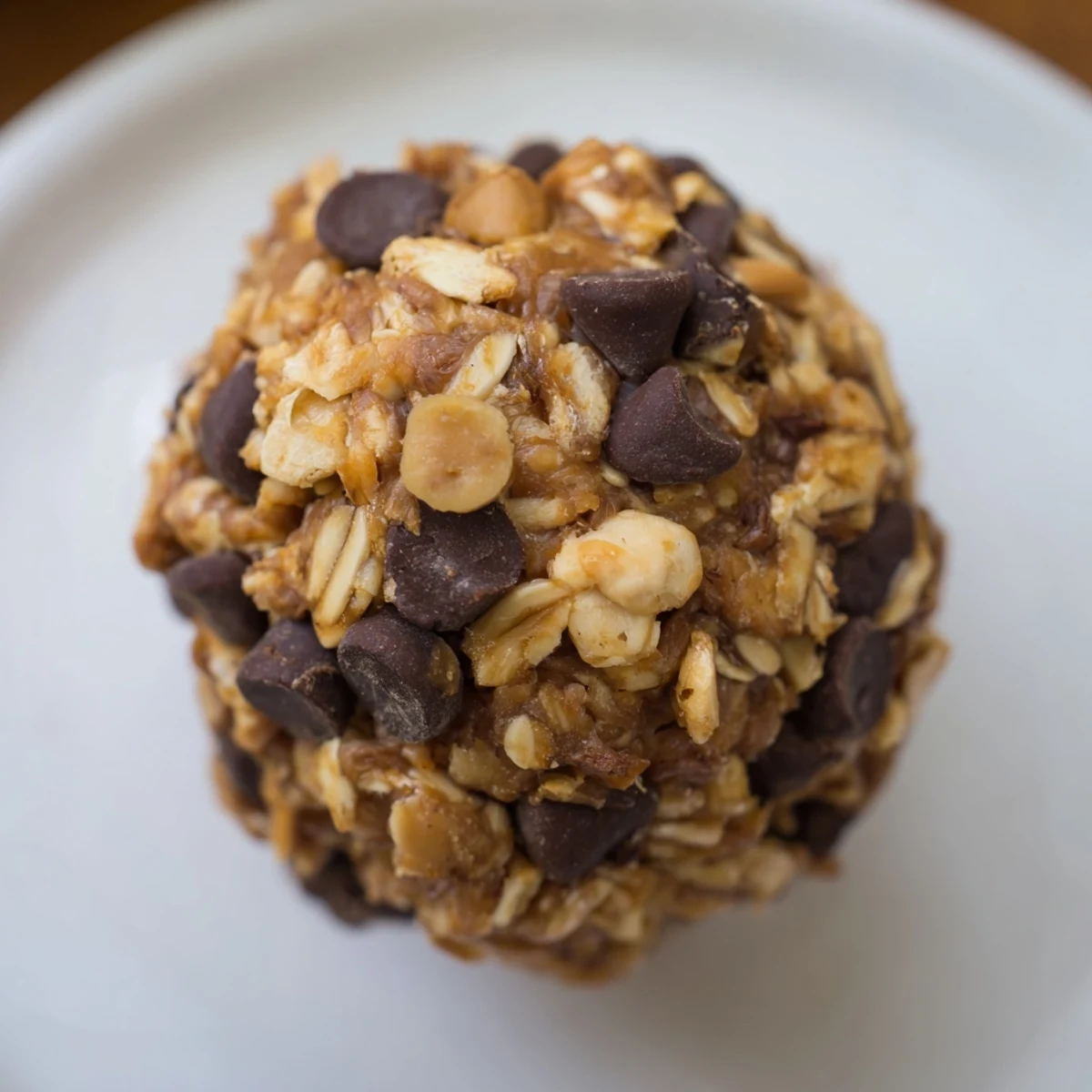 Homemade Snickers energy balls rolled in peanuts ready for a healthy snack.