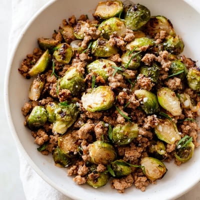 Ground Beef Brussels Sprouts Skillet